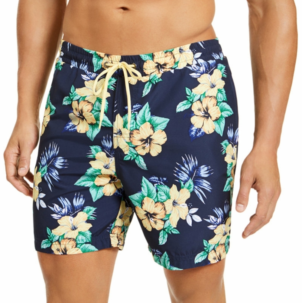 Floral Print 7" Inseam Swim Trunk